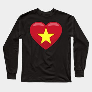 Vietnam Flag Heart Long Sleeve T-Shirt